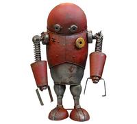 'Clunk' The Robot Garden Sculpture Elegant Outdoor Ornament Weather Resistant Heavy Metal Statue for Patio Lawn Yard or Home Decor