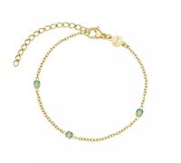Cluse Eleve Sage Green CZ Chain Gold Tone Bracelet 16 - 20cm