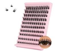 Cluster,120pcs DIY Eyelash Extension D Curl Fluffy Individual Clusters 8-16MM Mixed Reusable Russian Cluster Eyelash Extensions at Home(D07)