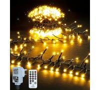 Cluster Christmas Lights Outdoor, 9m 600LEDs Christmas Tree Lights Mains Powered, Fairy Lights with 8 Modes&Timer&4 Brightness Levels&Waterproof with Remote for Garland/Party/Xmas Decorations