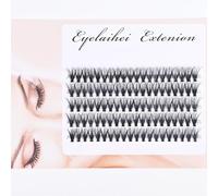 Cluster Eyelash Extensions 100pcs, 30D D Curl 12mm - Individual Lashes with Enhanced Bond & Seal, Natural Feel DIY Lashes (0.07 Thickness)