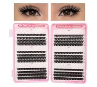 Cluster Eyelash Extensions, 570pcs D Curl Thick Cluster Lashes, Natural Lash Clusters Looking 10-18MM Fluffy Russian Clusters Lashes for DIY at Home for Beginners 60D 80D 100D