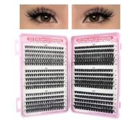 Cluster Eyelash Extensions 570pcs D Curl Thick Volume Lashes Individual Cluster Natural Looking 8-16MM Fluffy Russian Eyelashes Extensions Wispy Lash Clusters for DIY at Home(30+40+50+60+80+100)