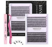 Cluster Eyelash Extensions Kit, DIY Lashes Extension Kit with Lash Bond & Seal, 240pcs 20D+40D 9-14mm 0.07D Mixed Cluster Lashes Starter Kit at Home.