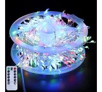 Cluster Fairy Lights with Remote,Waterproof 8 Modes 600LED Silver Wire Firecracker String Lights,Holiday Decoration Copper Wire Atmosphere Lights,for Outdoor Indoor Wedding Christmas Party Decoration