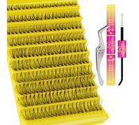 Cluster Lash Kit 200 Pieces 30D Eyelash Extension Kit D Curl Individual Cluster Eyelashes Wispy DIY Eyelash Extension Kit with Lash Bond and Tweezers Sealing at Home (D-8-18 Mix)
