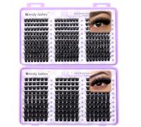 Cluster Lashes 100D+150D Mix 9-16mm D Curl, Individual Lashes 60 Rows Eyelash Book, Wispy Natural Lash Clusters for DIY Lash Extension(100D+150D-916)