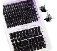 Cluster Lashes 100D+200D Individual Eyelashes 12-16mm D Curl, Natural Wispy Lashes, Soft & Beginner-Friendly Lash Extension for Multiple Makeup Looks(100D+200D-D-1216)