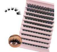 Cluster Lashes,120pcs DIY Eyelash Extension D Curl Individual Clusters 8-16MM Mixed Reusable Russian Cluster Eyelash Extensions at Home(D07)[D12, ]