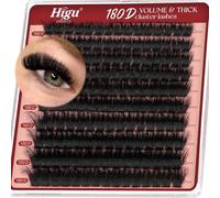 Cluster-Lashes 180D Individual-Eyelashes, Higu clace 12-20mm Thick Eyelash-Clusters D Curl, DIY Lash Extensions at Home (180 12-20)