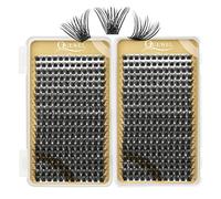 Cluster Lashes 480 Pcs QUEWEL Individual Eyelashes MIX10-18mm D Curl DIY Lash Extensions Thin Band Lash Clusters Eyelashes Individual Volume False Eyelashes Soft & Light For Home Use（Mega D MIX10-18）