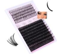 Cluster Lashes, 600pcs 100D D Curl Individual Eyelashes with Spiky Volume and Cat-Eye Effect Natural Fluffy Russian Cluster Lashes for DIY Lash Extensions Daily Wear or Parties