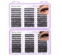 Cluster Lashes 60D+80D Mix 9-16mm D Curl, Individual Lashes 60 Rows Eyelash Book, Wispy Natural Lash Clusters for DIY Lash Extension(60D+80D-916)