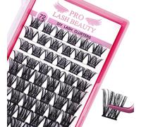Cluster Lashes, 72 Pcs Individual Lashes, Lash Clusters DIY Eyelash Extension, Super Thin Band Reusable Soft & Comfortable (Into You-01-D-12mm)