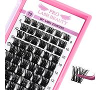 Cluster Lashes 72 Pcs Lash Clusters DIY Eyelash Extension Individual Cluster Eyelashes Tender Style Self-Application Fluffy Super Thin Band Reusable Soft & Comfortable(Tender-C-8-16mix)