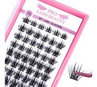 Cluster Lashes 72 Pcs Lash Clusters DIY Eyelash Extension Individual Lashes Attraction D-16mm Thin Band Easy to Apply at home Lashes(Attraction,D-16mm)