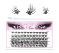 Cluster Lashes Clear Band Individual Lashes Natural Cluster Eyelash Extensions 3D DIY Individual Eyelashes Natural Long Reusable 60pcs(8-16mm Mixed FD66)