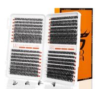 Cluster Lashes D Curl 640pcs Individual Eyelashes Natural Look 10-16 MM DIY Lash Extensions at Home (40+50+60+80D)