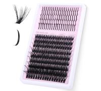 Cluster Lashes Individual, 100D Volume with Spiky Manga Lash Clusters D Curl 14-22mm Mixed Trays for DIY Eyelash Extensions for Beginners (14 Row)