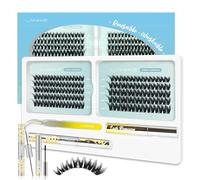 Cluster Lashes Kit - 10-16mm C Curl 120PCS Reusable Individual Eyelashes Kit with Lash Bond Seal Remover Tweezers - LANKIZ Fluffy Wispy Eyelash Clusters Long-Lasting All Day