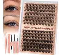 Cluster-Lashes Kit 30D+40D, Higu clace Eyelashes Individual Kit Mix 10-18mm Lashes Cluster Kit with Lash Bond and Seal and Lashes Applicator, DIY Lash Extension Kit at Home (30D+40D 10-18mm)