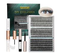 Cluster Lashes Kit 320PCS 11-20MM 30D+40D+60D DIY Lash Extension Kit Volume Natuarl Eyelash Clusters Soft False Eyelashes D Curl Individual Eyelashes with Lash Bond & Seal & Eyelash Glue & Tweezers