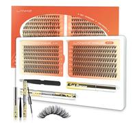 Cluster Lashes Kit - 9-15mm C Curl 280PCS Individual Eyelashes Kit with Lash Bond Seal Remover Tweezers - LANKIZ 30D 40D Natural Wispy Eyelash Clusters Waterproof for Swimming, Shower