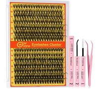Cluster Lashes Kit D Curl, GlowVane Eyelashes Individual Kit 10-18 mm, Cluster Lashes with Lash Bond and Seal and Tweezers (30D + 40D V05)