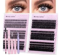 Cluster Lashes Kit D Curl Individual Eyelashes, 6 Styles 30D-40D-50D-60D-80D-100D Lash Clusters 10-16mm Natural Look DIY Lash Extensions Kit
