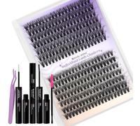 Cluster Lashes Kit Mixed 12-16mm 3D+40D D-Curl Wispy Individual Eyelashes Set Natural Look DIY at Home for Beginner(Kit-3D+40D-1216mm)