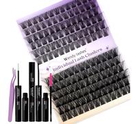 Cluster Lashes Kit Mixed 16-20mm FD18+B D-Curl Wispy Individual Eyelashes Set Natural Look DIY at Home for Beginner(Kit-FD18+B-1216mm)