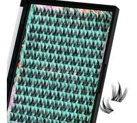 Cluster Lashes Manga 144 Pieces Eyelash Extensions Wet Look Ultra-Thin Invisible Eyelash Band Eyelash Extensions Spiky Anime Wide Span Lashes (Kitten, D-12 mm)