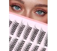Cluster Lashes Natural Lashes Individual Cluster 12-17mm Mixed False Eyelashes Cat Eye Lashes Clusters Pre-mapped Left&Right Lash Extensions 126 Pcs DIY Lash Clusters D Curl Siligli 7 Pair Lashes Pack