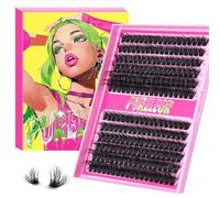 Cluster Lashes Wispy Volume 80D Individual Eyelashes with Lash Spikes 13-20MM Fluffy Lash Clusters Easy to Apply