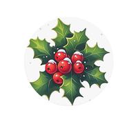 Cluster Of Christmas Holly Round Magnetic Fridge Magnets For Kitchen Durable With Enduring Magnetism