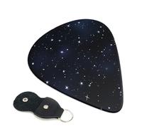 Cluster Of Stars In Night Sky 6 Pack Guitar Picks With Holder, Personalized Guitar Plectrums Non-Slip Portable Ukulele Bass Picks 0.46mm For Acoustic Guitar Lovers Gifts
