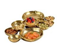 Cluster Serving Trays, Modern And Decorative Tiered Table Decor, White Gold Cluster Serving Tray, For Fruits Vegetables Salads Pasta Desserts Buffet Parties And Weddings