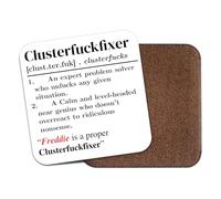 Clusterfu*kfixer Personalised Dictionary Definition Coaster - Novelty Yorkshire Accent Words Funny Be Reight Chuffed Nora Ey Up! Duck Mardy Bum Flippn' Eck Home Kitchen Gift Present