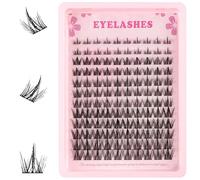 Clusters Manga Lashes for Beginners - Ultra Light & Soft Wispy D Curl Individual Eyelashes, Wide Band Design for Quick 5-Minute Application, Perfect for Holidays & Daily Wear, 120 Pcs Wet-Look Lashes