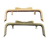 Clutch Bag Clasp 1/2/5Pcs 20cm Metal Bag Handle Purse Frame Square Smooth Kiss Clasp Screw Mouth Gold Bracket Bags Accessories(LightGold,20cm-2Pcs)