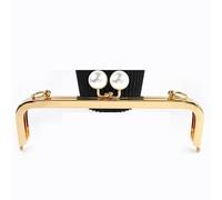 Clutch Bag Clasp 1/2Pcs Deepeel 20cm Metal Pearl Head Bag Handles Purse Frame Kiss Clasp DIY Handmade Sewing Brackets Screw Wallet Accessories for Purse Making(Gold-Pearl,20cm-2Pcs)