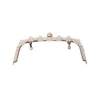 Clutch Bag Clasp 1Pc 22CM Arch Flower Diamond Metal Making Kiss Clasp Purse Frame for Bag Clutch Clasp to The Bag Accessories(Silver)