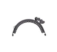 Clutch Bag Clasp 2PCS Vintage Frame Handle 8.5cm Heart Head Metal Purse for Clutch Bag Wallet Kiss Clasp Lock DIY Bag Making Accessory(Black)