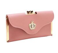 Clutch Bag Mobile Phone Bag Ladies Long Evening Bag Purse Key Organizer Wallet (Watermelon Red, 20cmx2.5cmx10cm)