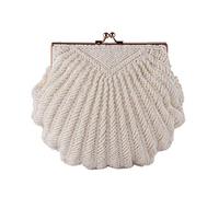 Clutch Bags For Women Women'S Clutch Bag Evening Clutch Wedding Bridal Tote Pearl Beaded Fashion Shell Chain Party Bag Beige
