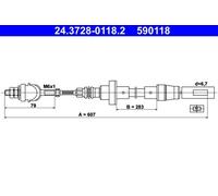 Clutch cable 24.3728-0118.2 ATE for VW POLO II POLO Coupe POLO CLASSIC