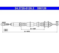 Clutch cable 24.3728-0126.2 ATE for VW LT28-50 Bus LT28-50 Van