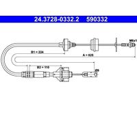 Clutch cable 24.3728-0332.2 ATE for CITROËN XSARA XSARA Estate XSARA Coupe