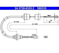 ATE 24.3728-0335.2 Clutch Cable