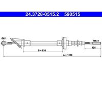 ATE 24.3728-0515.2 Clutch Cable